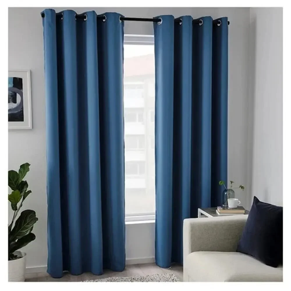 IKEA HILLEBORG Room Darkening Curtains Blue 57
